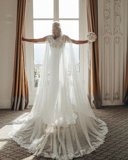 Mermaid Wedding Dress With Cape