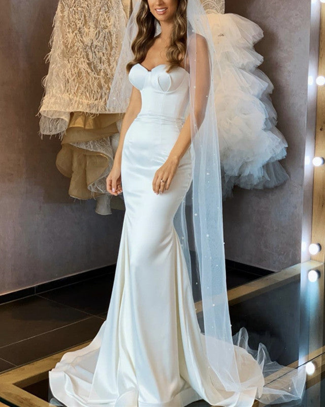 Satin Mermid Wedding Gown
