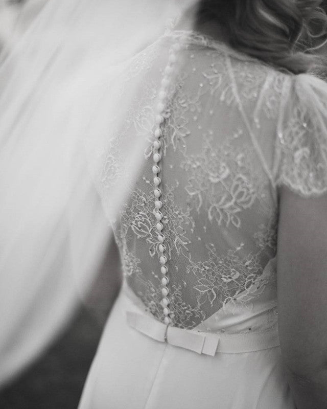 Lace Covered Back Wedding Dress