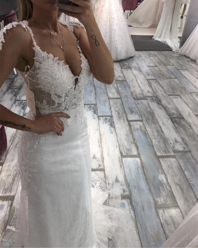 Appliques Mermaid Wedding Gown