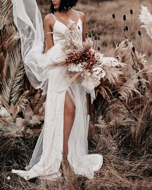 Boho Wedding Dress Split