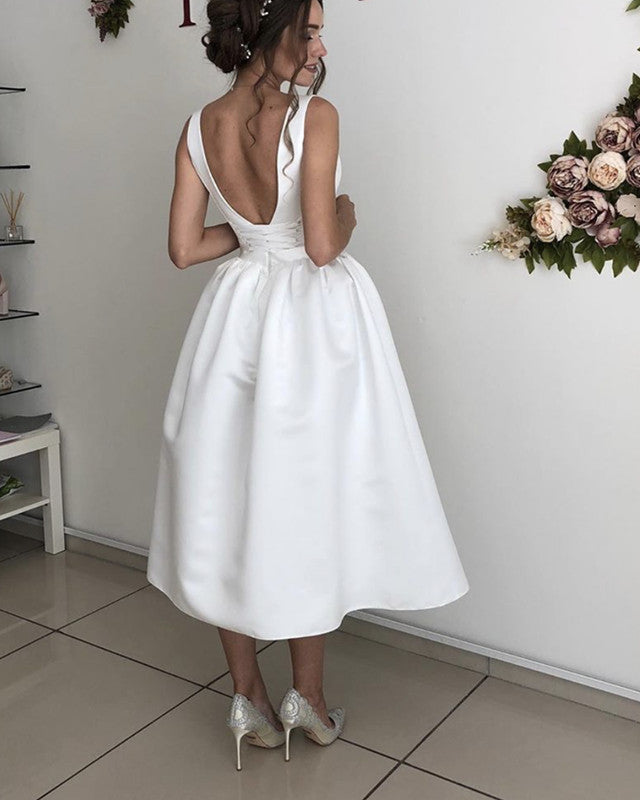 Causal Wedding Dress Backless