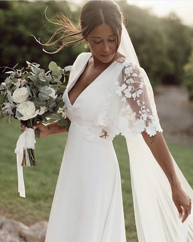 Boho Wedding Dress With Sleeves