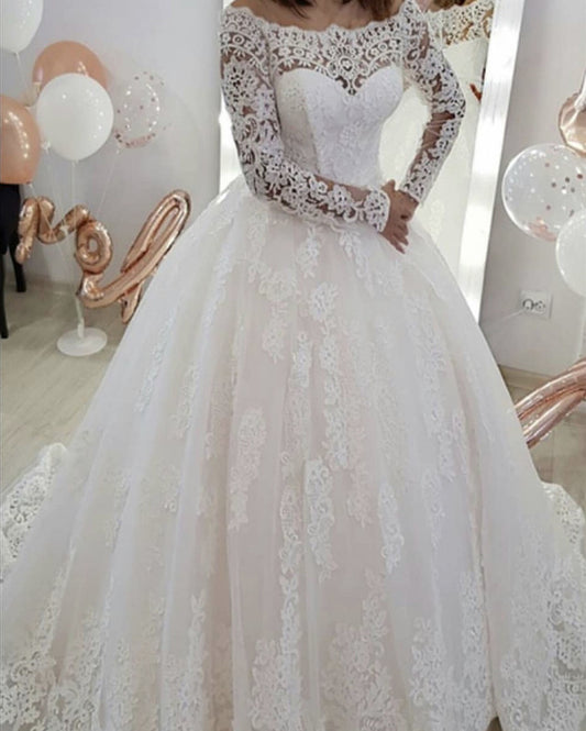 Long Sleeves Wedding Gown