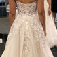 Tulle Beach Wedding Dress Lace Embroidery Removable Straps