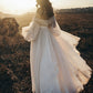 Romantic Long Sleeves Boho Wedding Dresses Tulle