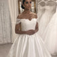 Ball Gown Wedding Satin Dress Off The Shoulder Lace Appliques