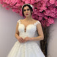 Cap Sleeves Wedding Dress Lace Appliques Ball Gown