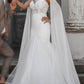 Tulle Mermaid Wedding Dress With Cape