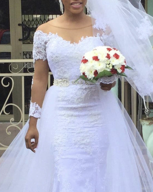 Long Sleeves Wedding Gown