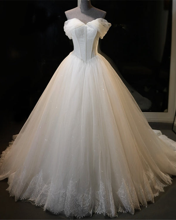 Corset Wedding Dress Ball Gown Off The Shoulder – Lisposa