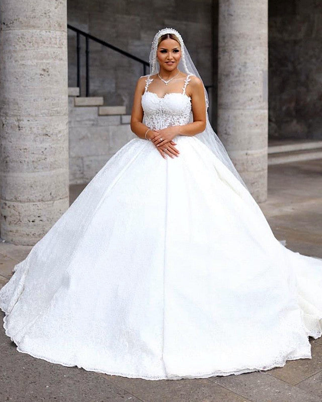 See Through Corset Wedding Dress Sweetheart Ball Gown – Lisposa