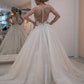 Tulle Princess Wedding Gowns Illusion Back Appliques Top