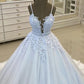 Spaghetti Straps Wedding Dress Ball Gown Lace Beaded