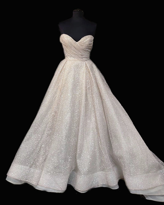 Bling Sequins Wedding Dress Sweetheart Ball Gown