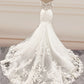 Mermaid Organza Wedding Dress Ruffles Off Shoulder Embroidery