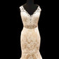 Lace Cap Sleeves Mermaid Wedding Dress V Neck With Sashes
