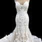 Mermaid Sweetheart Wedding Lace Dress Spaghetti Straps