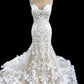 Mermaid Sweetheart Wedding Lace Dress Spaghetti Straps