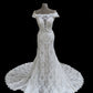 Vintage Sheer Neck Mermaid Lace Wedding Dresses