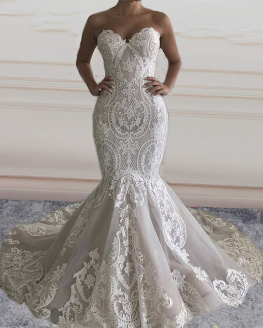 Ivory Mermaid Wedding Dress 2021