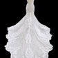 Mermaid V Neck Empire Wedding Dress Lace Open Back