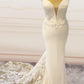 Satin Mermaid Wedding Dress Sweetheart Lace Train