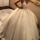 Spaghetti Straps Wedding Dress Lace Ball Gown V Neck