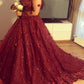 Long Sleeves Ball Gown Floral Flowers Dresses