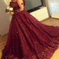 Long Sleeves Ball Gown Floral Flowers Dresses