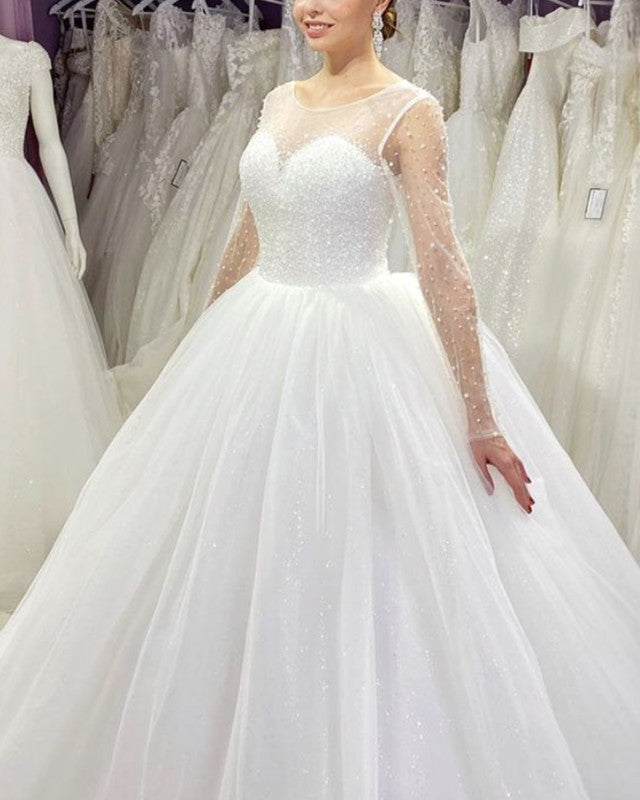 Amazing Ball Gown Princess Wedding Dress Lace Bridal Gown Off-the-Shou –  Dbrbridal
