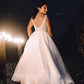 Tulle Destination Wedding Dresses V Neck Split Sequins Beaded