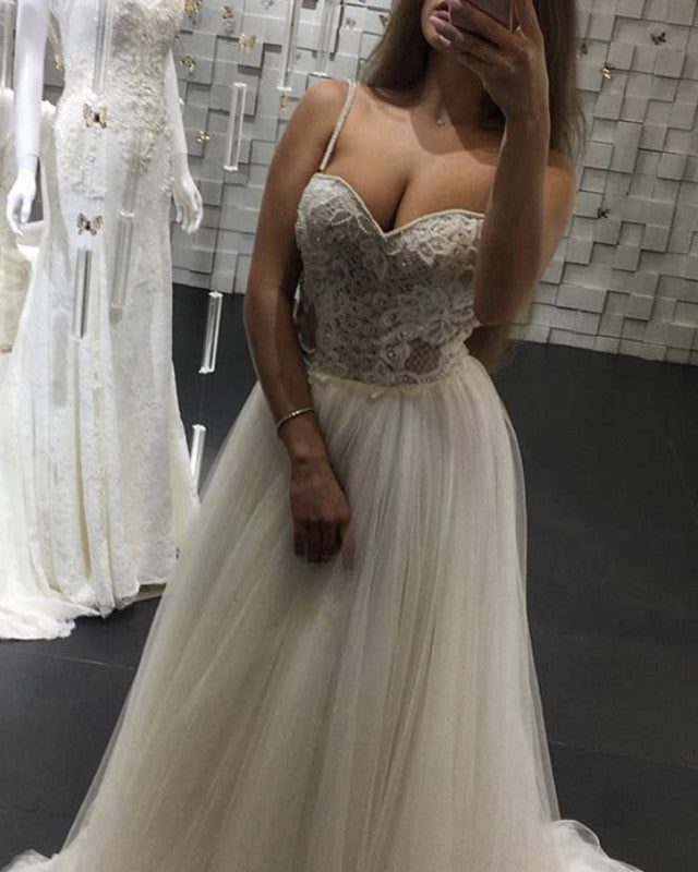 Tulle Sweetheart Embroidery Wedding Dress Rustic Style