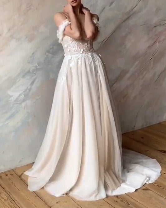 Tulle Boho Wedding Dress