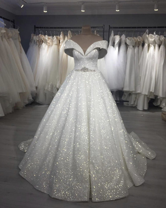 Sequins Wedding Dress For Bride