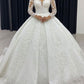 Vintage Lace Ball Gown Wedding Dress Long Sleeves