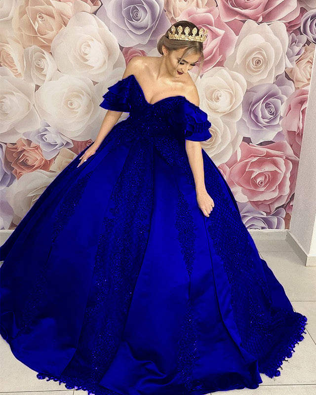 Ball Gown Wedding Dress Royal Blue