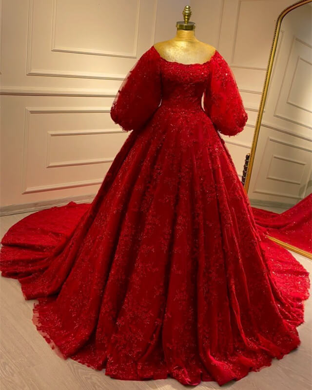 Red Lace Wedding Dress