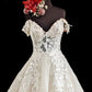 Ball Gown V Neck Corset Lace Embroidery Wedding Dress