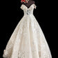 Ball Gown V Neck Corset Lace Embroidery Wedding Dress