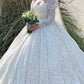 Vintage Lace Wedding Ball Gown Long Sleeve Dress