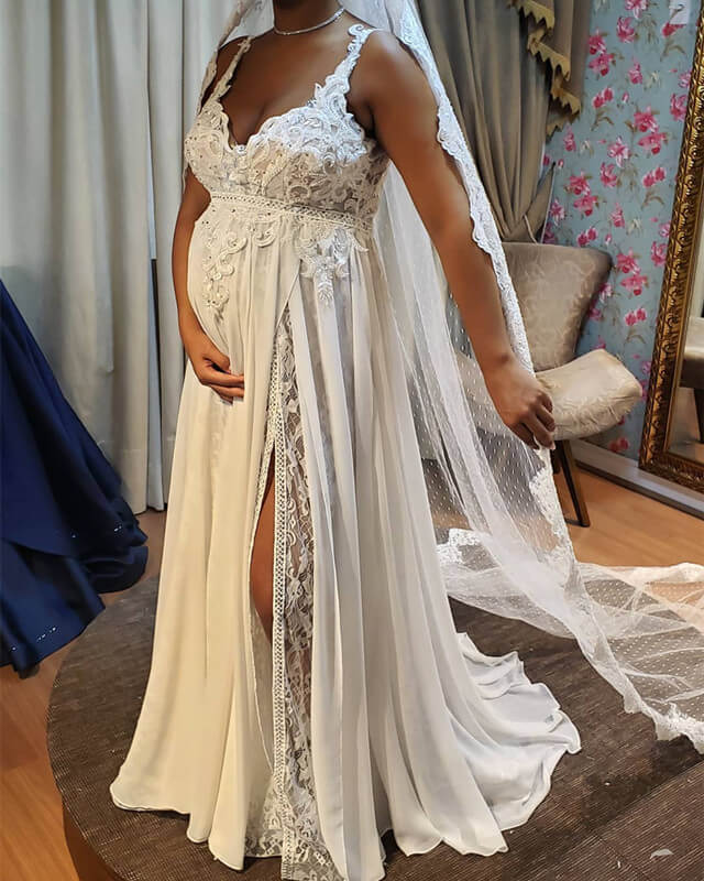 Pregnant Wedding Chiffon Dresses