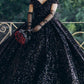 Black Sequin Ball Gown Wedding Dress