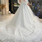 Ball Gown Tulle Appliques Wedding Dress With Puffy Sleeve