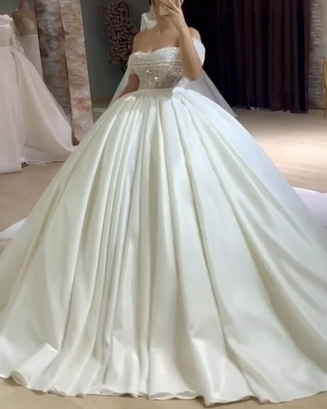 Ball Gown Satin Wedding Dress