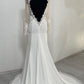 Mermaid Lace Embroidery Sheer Sleeve Open Back Wedding Dress