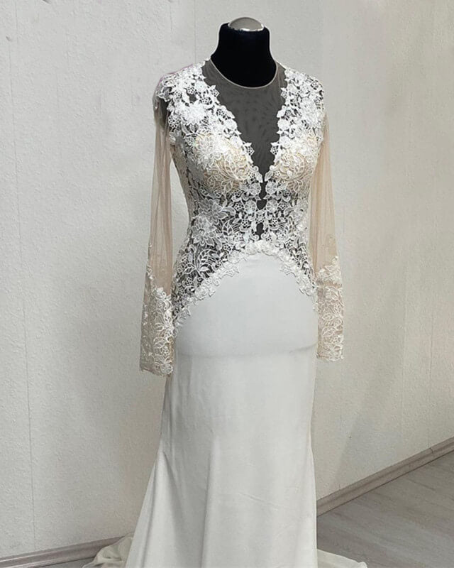 Sleeve Mermaid Wedding Dress