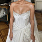 Mermaid Strapless Bodice Corset Wedding Gown With Crystal Beaded