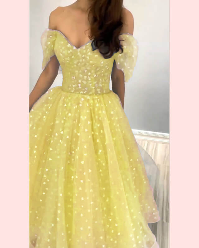 Yellow Hearty Midi Dress