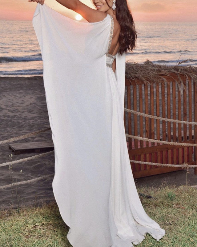 Goddess Boho Wedding Dress Chiffon